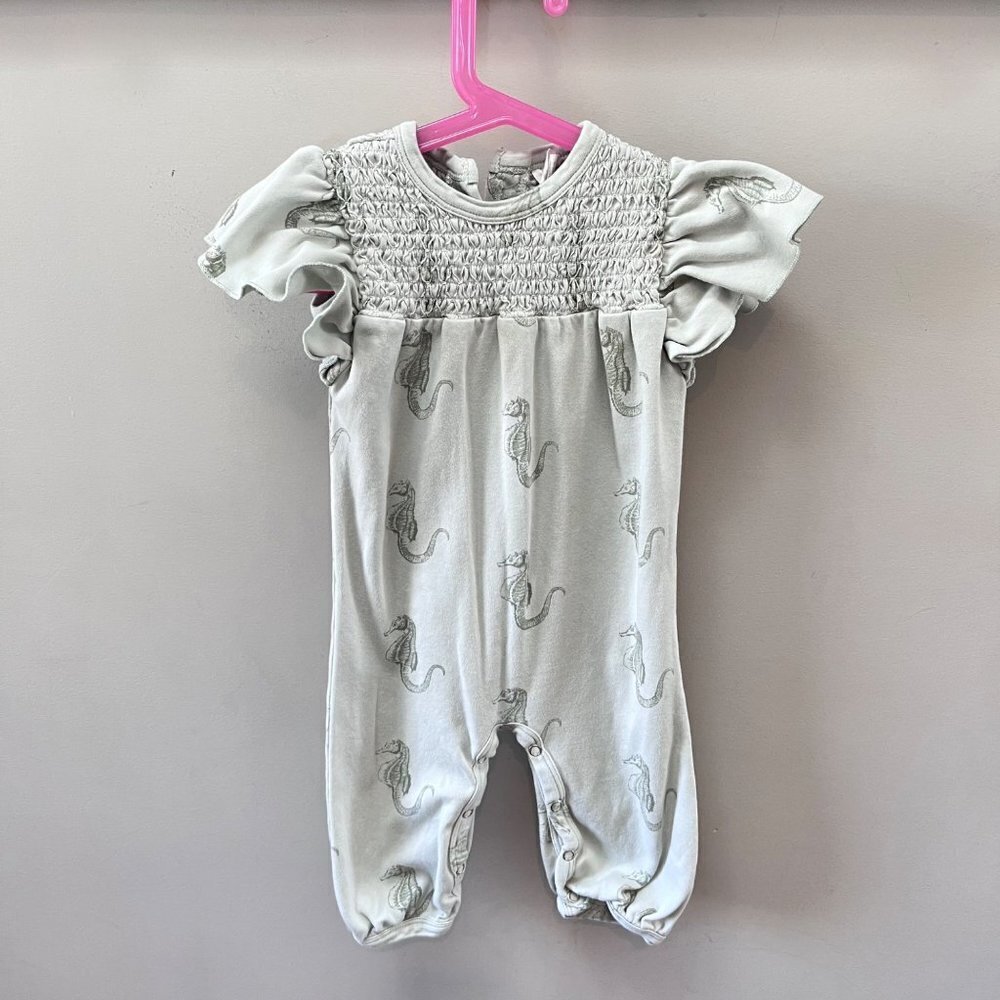 Kate Quinn Flutter Sleeve Smocked‎ Romper- Size 12-18m